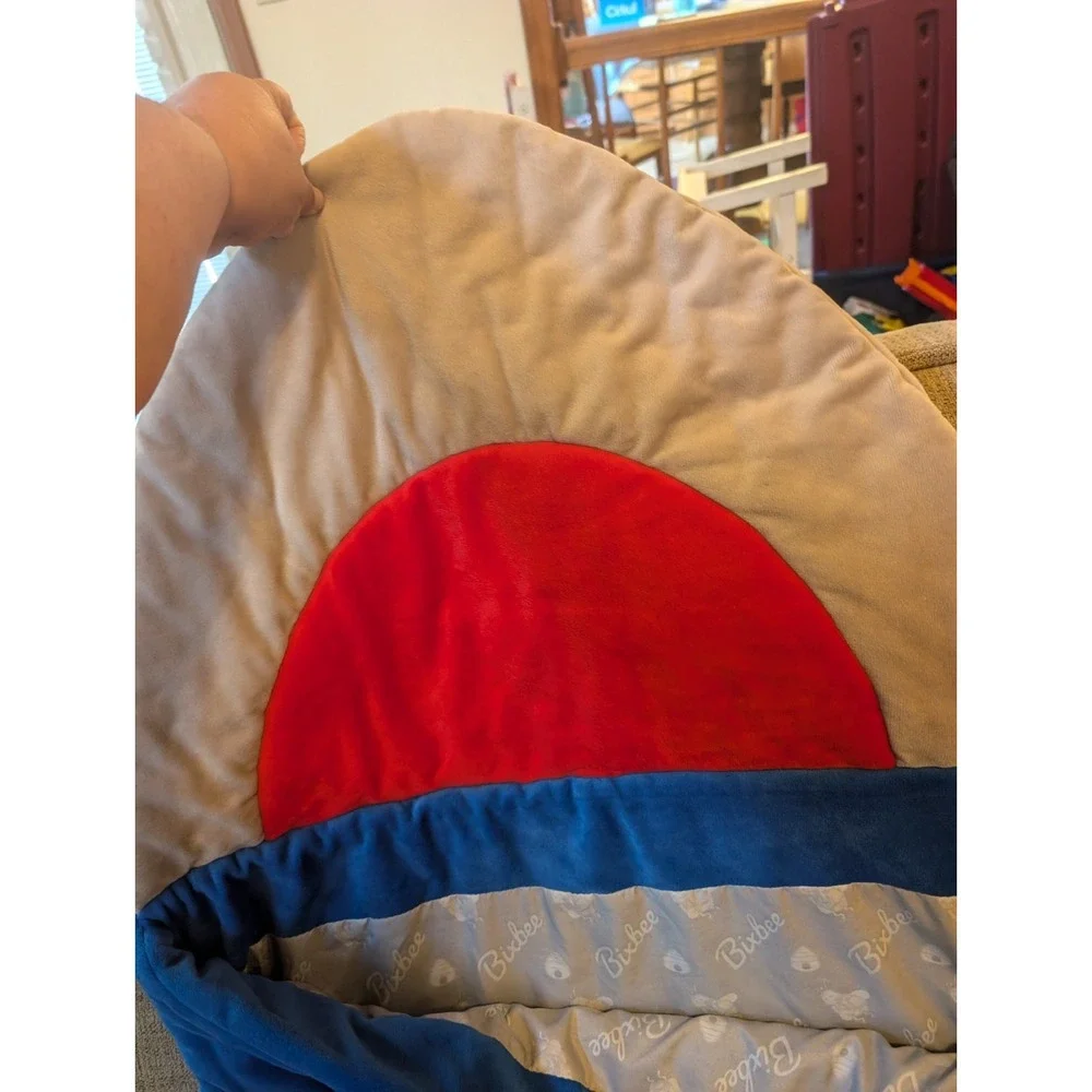 Bixbee Rocket Ship Sleeping Bag -‎ Zipper Close - So Soft - Red, White &Blue